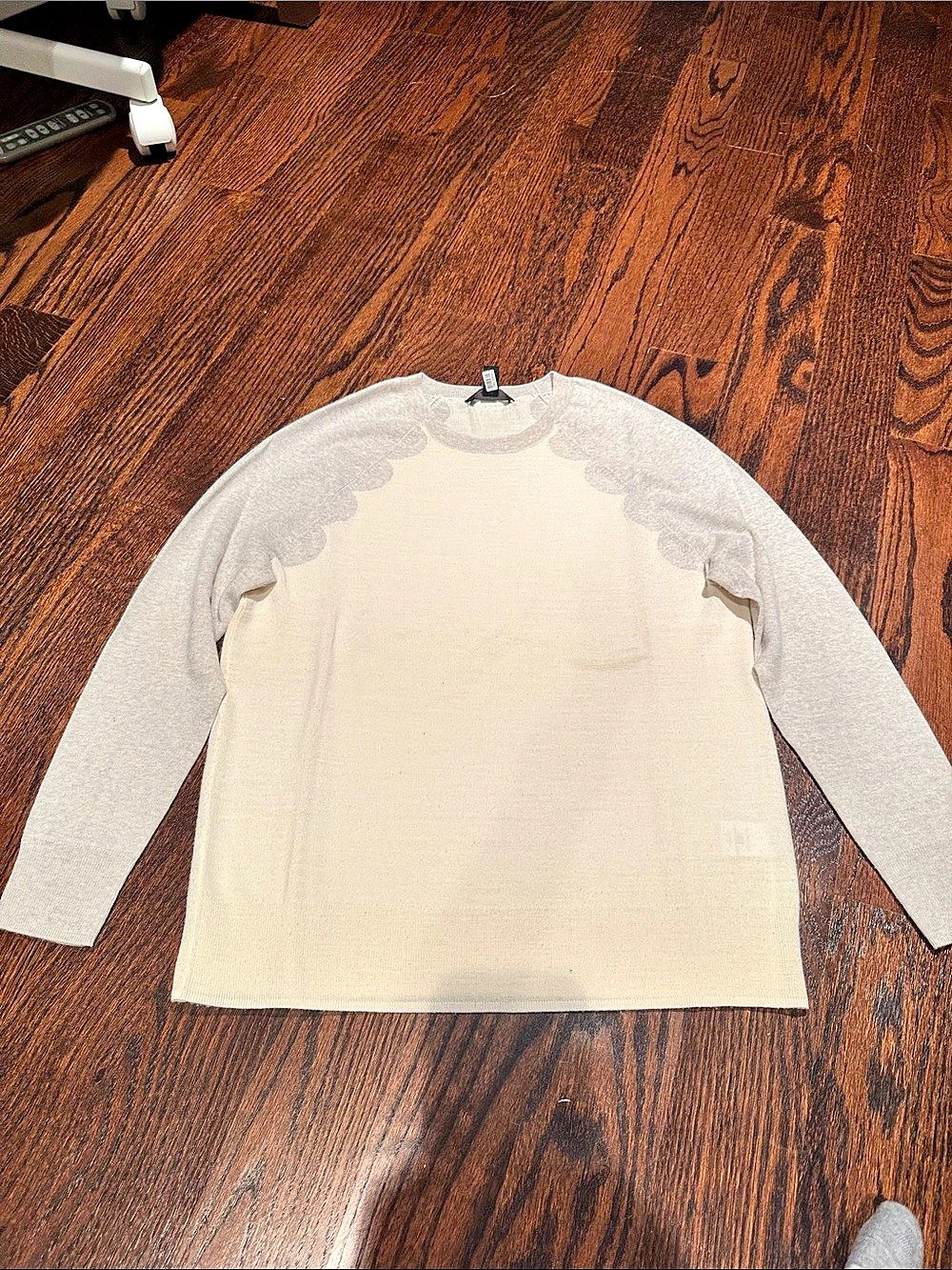 J.Crew Neck Sweater in Cream & Gray Size XS Like New